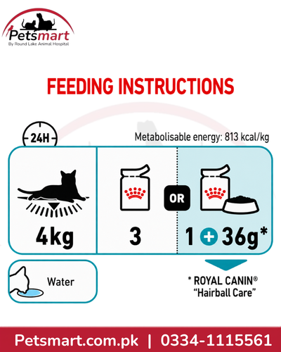 Royal Canin Hairball Care Jelly feeding instructions for adult cats