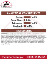 Royal Canin Hepatic analytical constituents showing protein fat fibre and ash