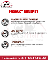 Royal Canin Hepatic dog food benefits including adapted protein low copper and high energy