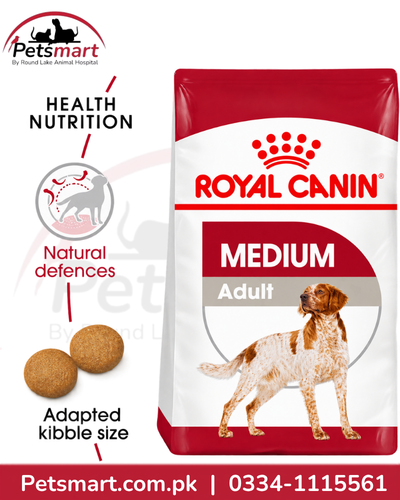 Royal Canin Medium Adult benefits including natural defences high digestibility and omega 3 EPA DHA