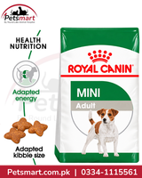 Royal Canin Mini Adult adapted energy enhanced palatability and coat condition benefits