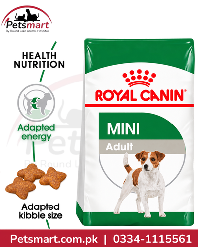 Royal Canin Mini Adult adapted energy enhanced palatability and coat condition benefits