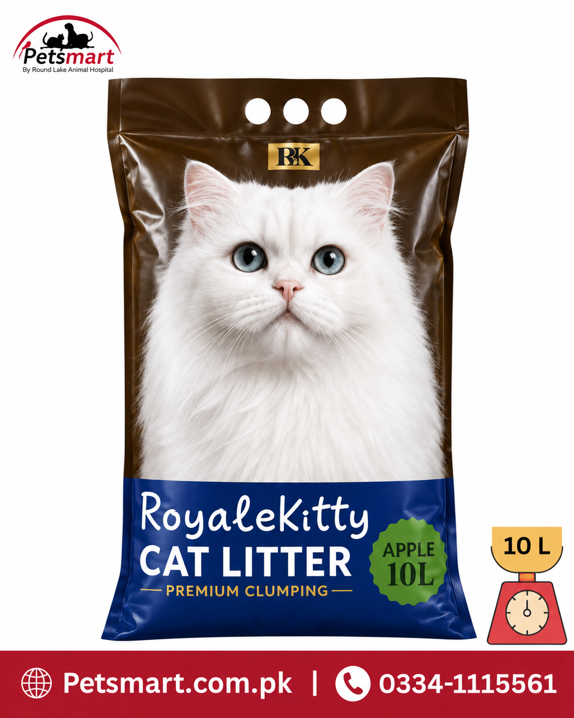 RoyaleKitty Apple Premium Clumping Cat Litter 10L bag