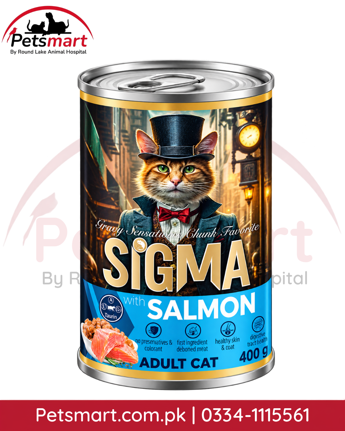 SIGMA BOSS Series Salmon Chunk Cat Food 400 g canned wet food for adult cats