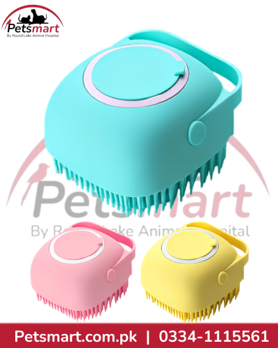 Aqua silicone massage bath brush with flexible bristles for cats and dogs