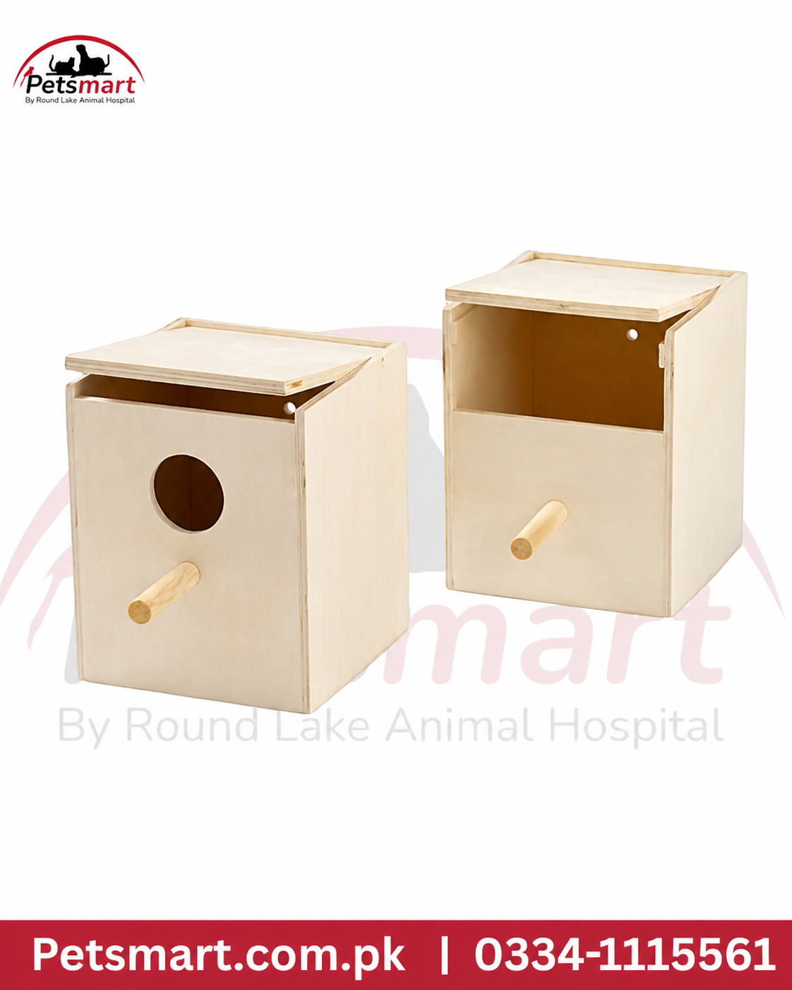 Small wooden bird breeding box for sparrows finches Java Gouldian and Bengalese birds