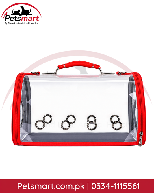 Transparent space capsule pet carrier bag with side ventilation for cats and small dogs