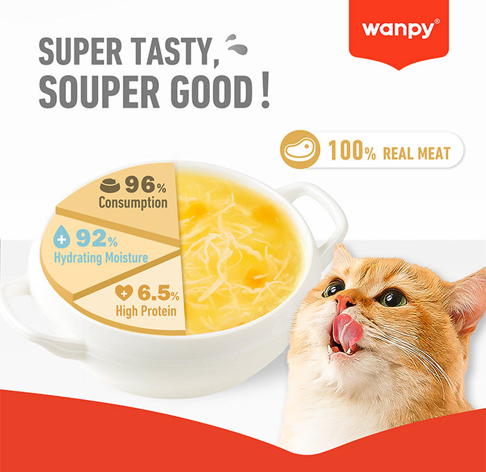Wanpy Chicken Meat Broth 50g with 92 percent moisture and 6.5 percent crude protein