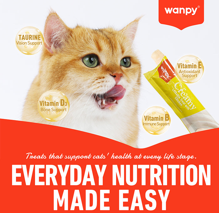 Wanpy Creamy Chicken cat treat ingredients and constituent analysis with chicken tuna and taurine