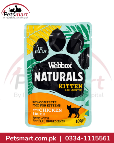 Webbox Naturals Kitten Chicken and Duck in Jelly Wet Cat Food 100g pouch