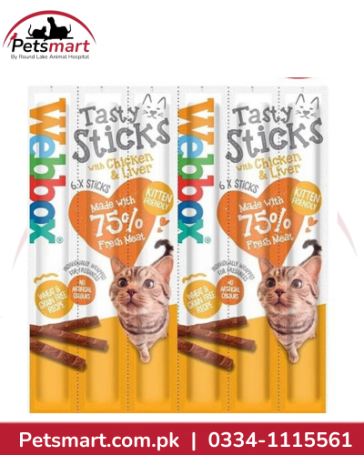 Webbox Tasty Sticks Chicken and Liver Cat Treats for cats and kittens