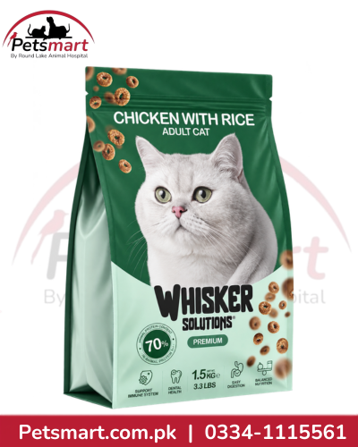 Whisker Solutions Adult Chicken with Rice Dry Cat Food 1.5kg