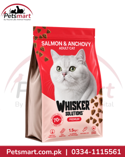 Whisker Solutions Salmon and Anchovy Cat Food 1.5kg with salmon protein and anchovy meal