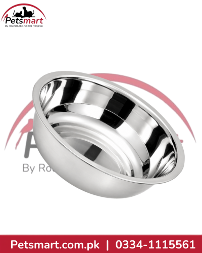 XXL silver stainless steel food and water bowl for cats and dogs