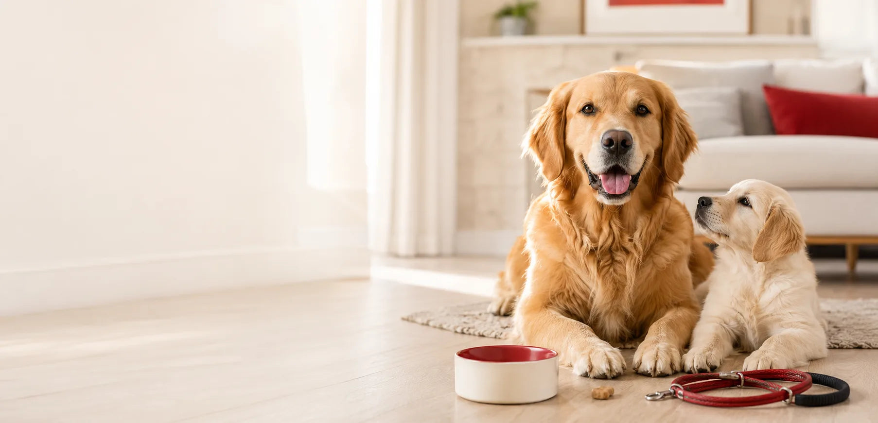 Dog food and supplies for puppies and adult dogs.