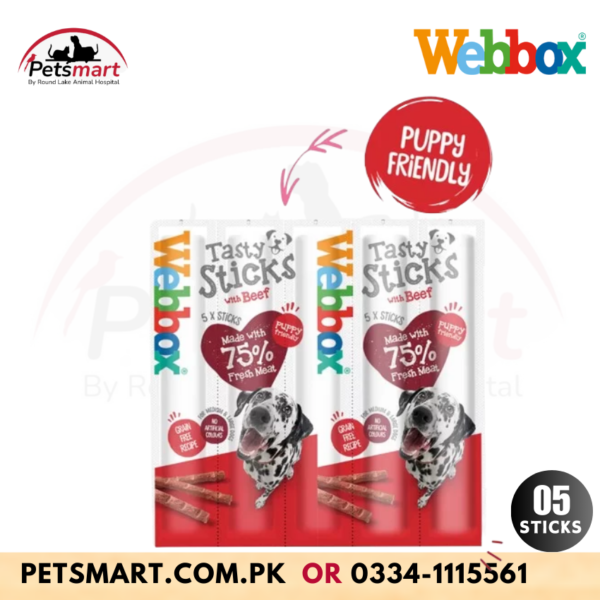 Webbox Tasty Sticks Beef Dog Treats Large